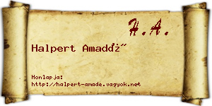 Halpert Amadé névjegykártya